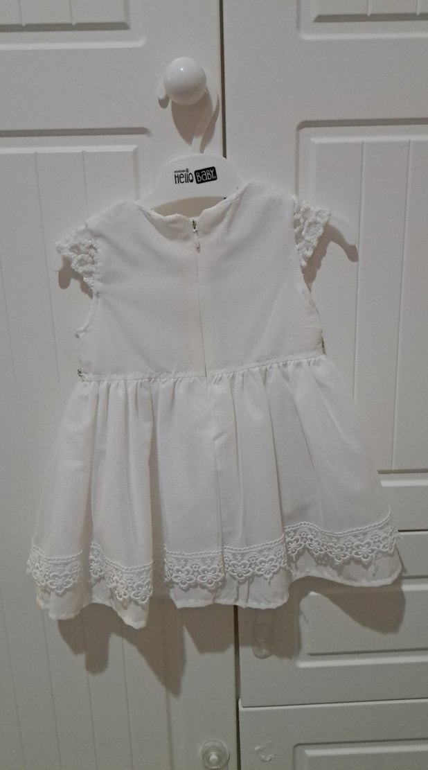 Kız Çocuk Beyaz Dantel Elbise - Görsel 4