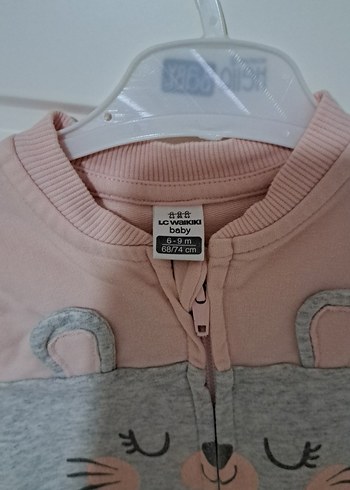 Kız Çocuk Gri Baskılı Düğmeli Sweatshirt - Görsel 3