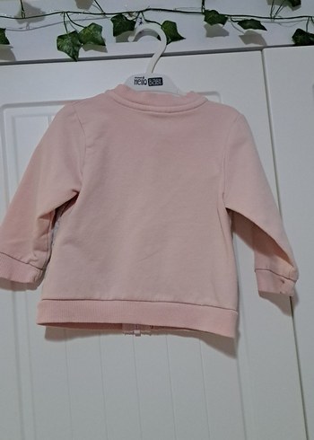 Kız Çocuk Gri Baskılı Düğmeli Sweatshirt - Görsel 4