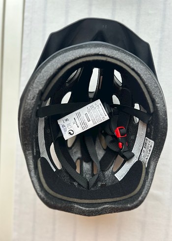 Sarı B'TWIN Bisiklet Kaskı, Velcro Bantlı, Orta Boy - Görsel 5