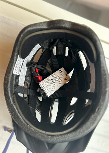 Sarı B'TWIN Bisiklet Kaskı, Velcro Bantlı, Orta Boy - Görsel 3