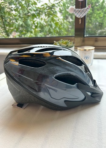 Sarı B'TWIN Bisiklet Kaskı, Velcro Bantlı, Orta Boy - Görsel 7