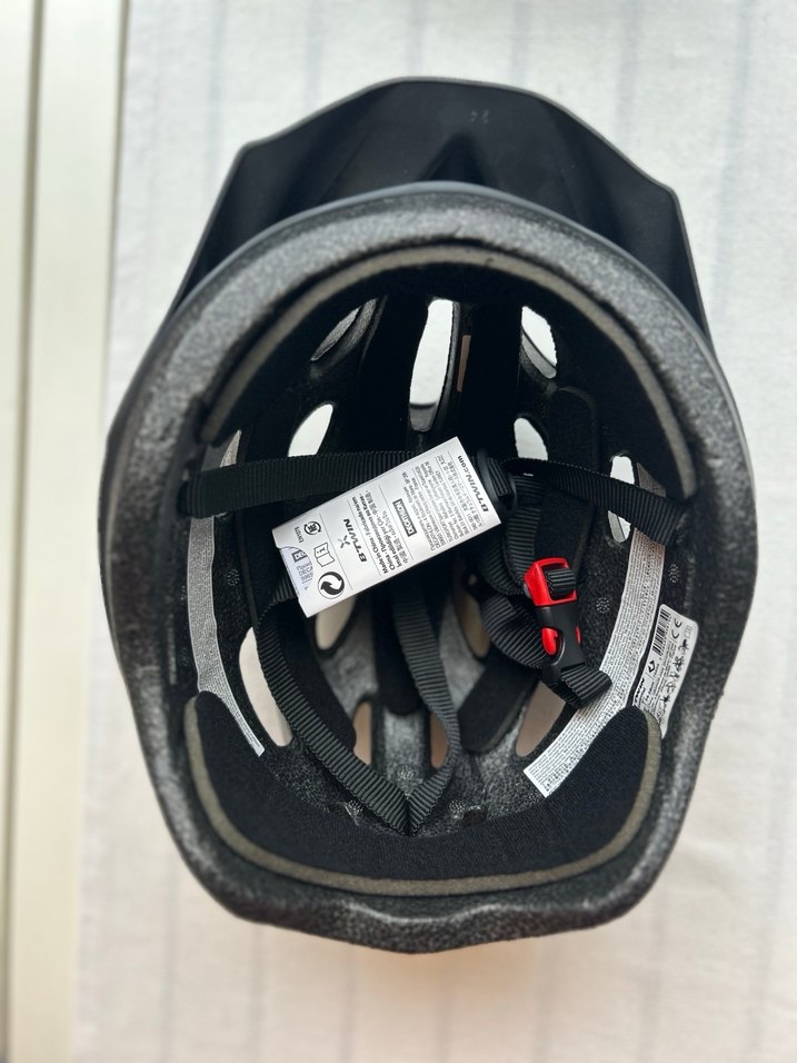 Sarı B'TWIN Bisiklet Kaskı, Velcro Bantlı, Orta Boy - Görsel 5