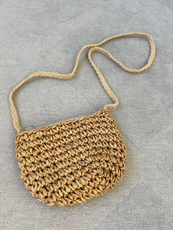 Örgü Bej Kadın Çapraz Çanta - Görsel 2
