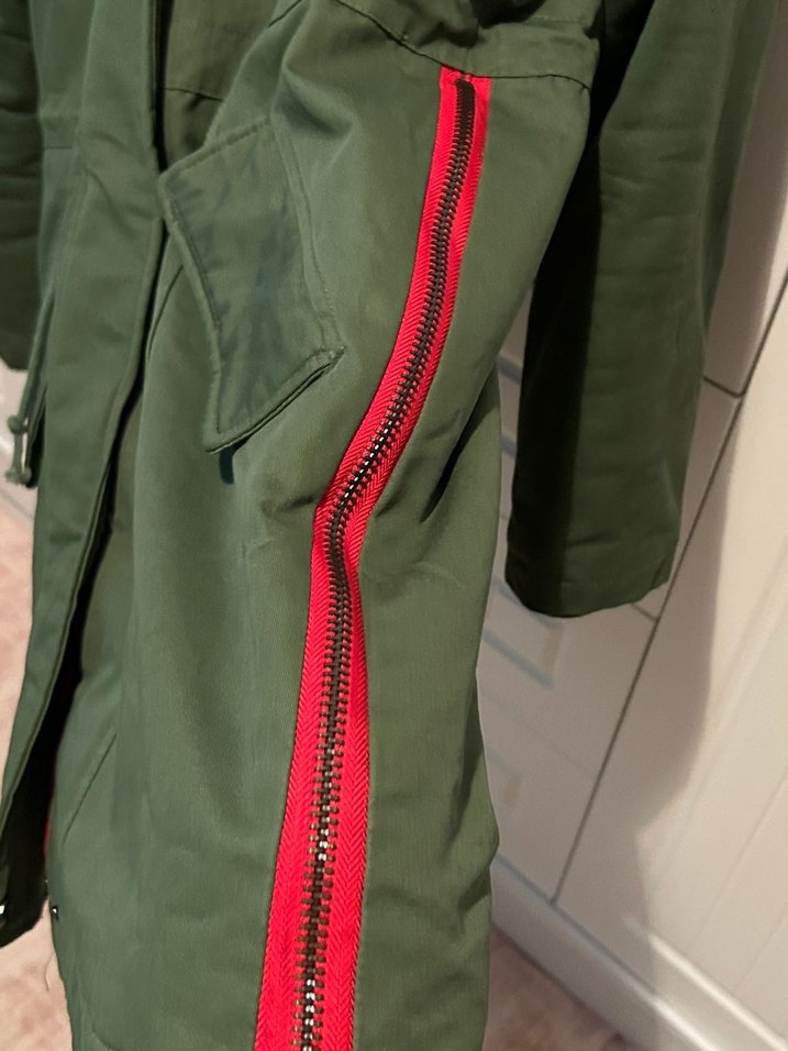 Sarı Kürklü Kamuflaj Kadın Kışlık Mont - Görsel 2