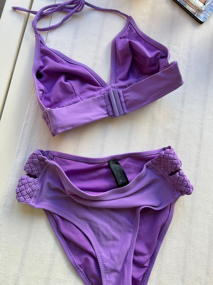 Mor işlemeli Mini Bikini Üstü - Görsel 5