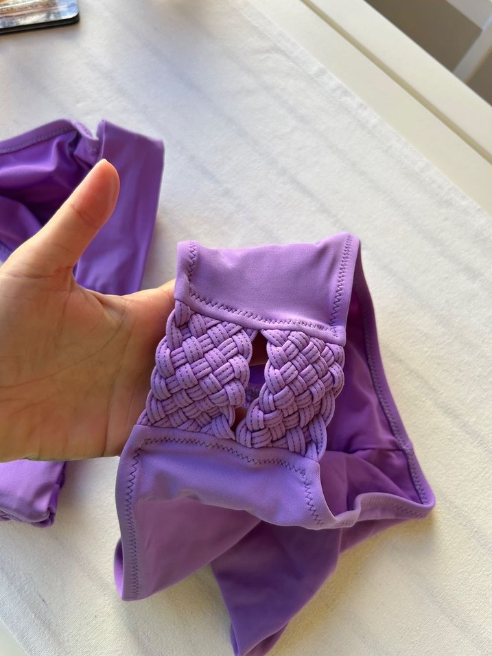 Mor işlemeli Mini Bikini Üstü - Görsel 4