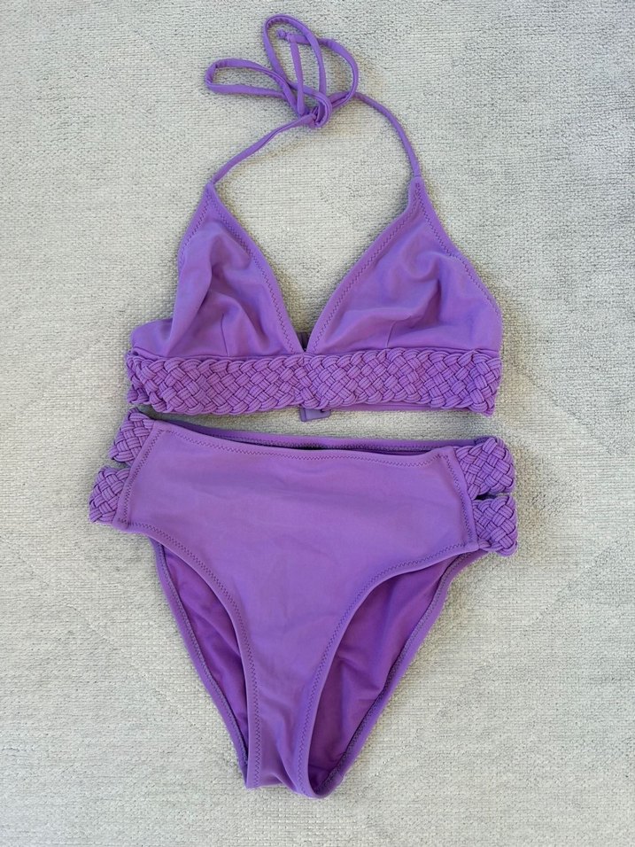 Mor işlemeli Mini Bikini Üstü - Görsel 3