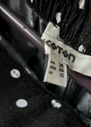 Beyaz Puantiyeli Midi Kadın Kumaş Pantolon - Görsel 4