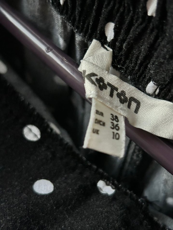 Beyaz Puantiyeli Midi Kadın Kumaş Pantolon - Görsel 4