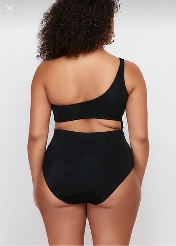 Tek Omuzlu Siyah Kadın Mayo - Görsel 6