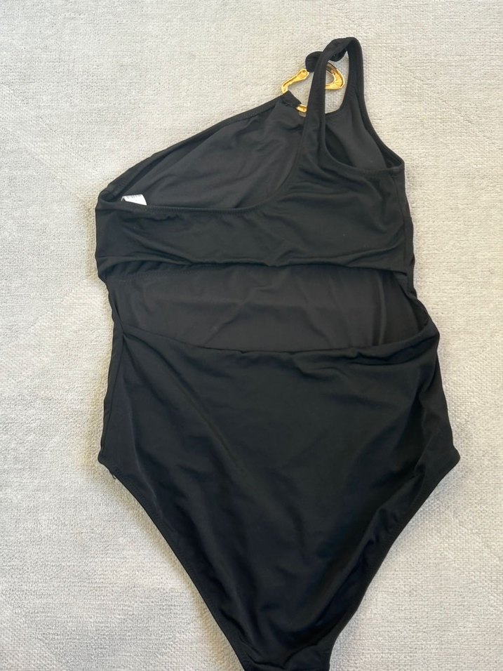 Tek Omuzlu Siyah Kadın Mayo - Görsel 5