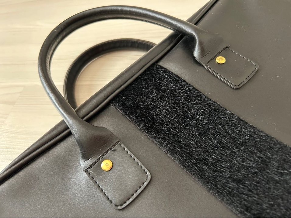 Siyah Deri Fermuarlı Kadın Evrak Çantası - Görsel 2