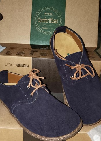 Kadın Süet Koyu Mavi Tokalı Ayakkabı - Görsel 2