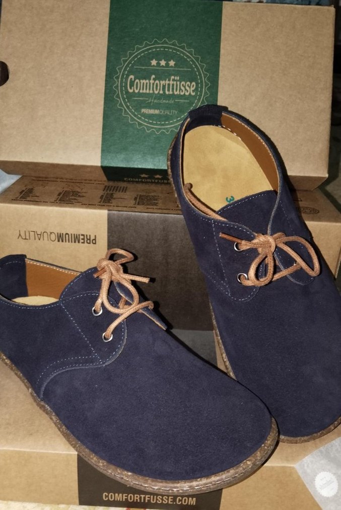 Kadın Süet Koyu Mavi Tokalı Ayakkabı - Görsel 2