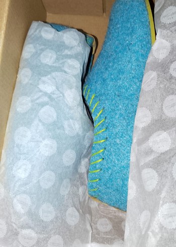 Kadın Turkuaz Yün Örgü Dolgu Topuk Terlik - Görsel 3