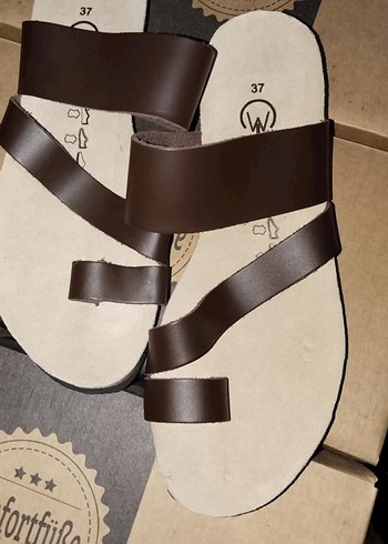 Kahverengi Deri Erkek Sandalet - Görsel 2