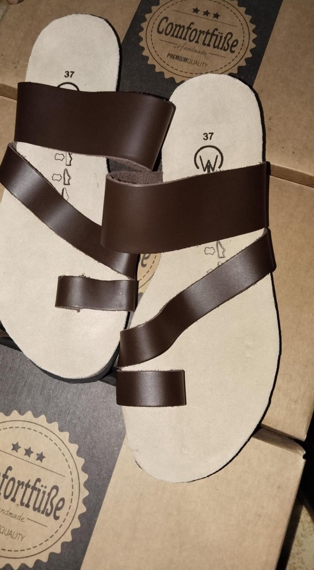 Kahverengi Deri Erkek Sandalet - Görsel 2