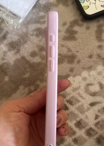 Mor Pastel Telefon Kılıfı Kalp Desenli - Görsel 2