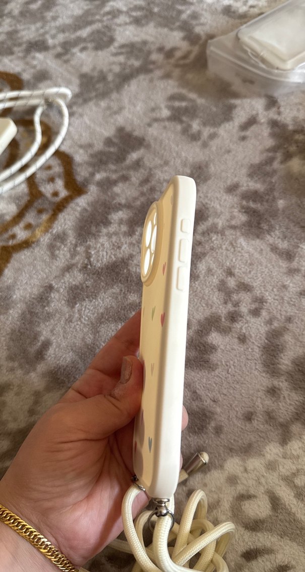 Pastel Kalpli Elastik Beyaz Telefon Kılıfı - Görsel 3