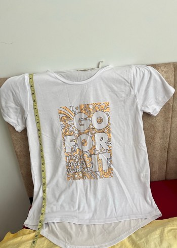 Baskılı Beyaz Tişörtü, Kısa Kollu, Rahat Kesim - Görsel 4