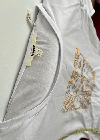 Baskılı Beyaz Tişörtü, Kısa Kollu, Rahat Kesim - Görsel 2