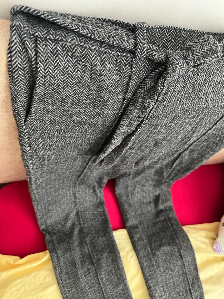 Gri Kemerli Kadın Kumaş Pantolon - Görsel 2