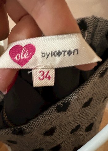 Koton Gri Puantiyeli Mini Etek - Görsel 4