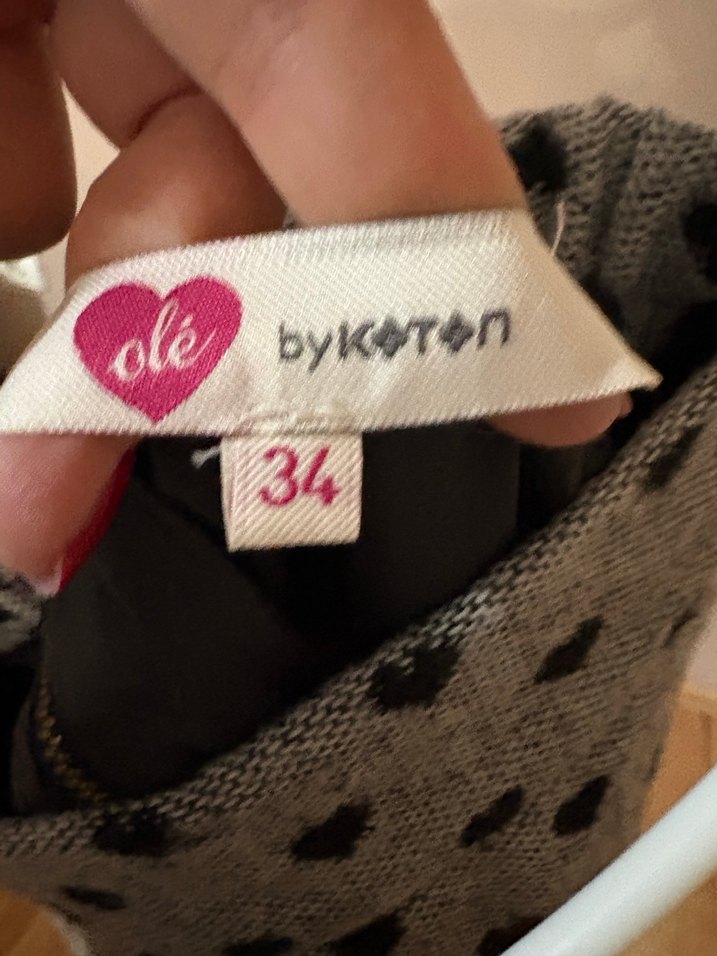 Koton Gri Puantiyeli Mini Etek - Görsel 4