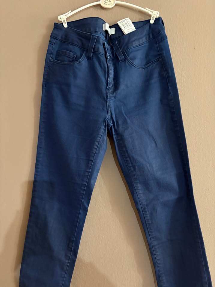 İpekyol Lacivert Düğmeli Mumlu Pantolon - Görsel 2