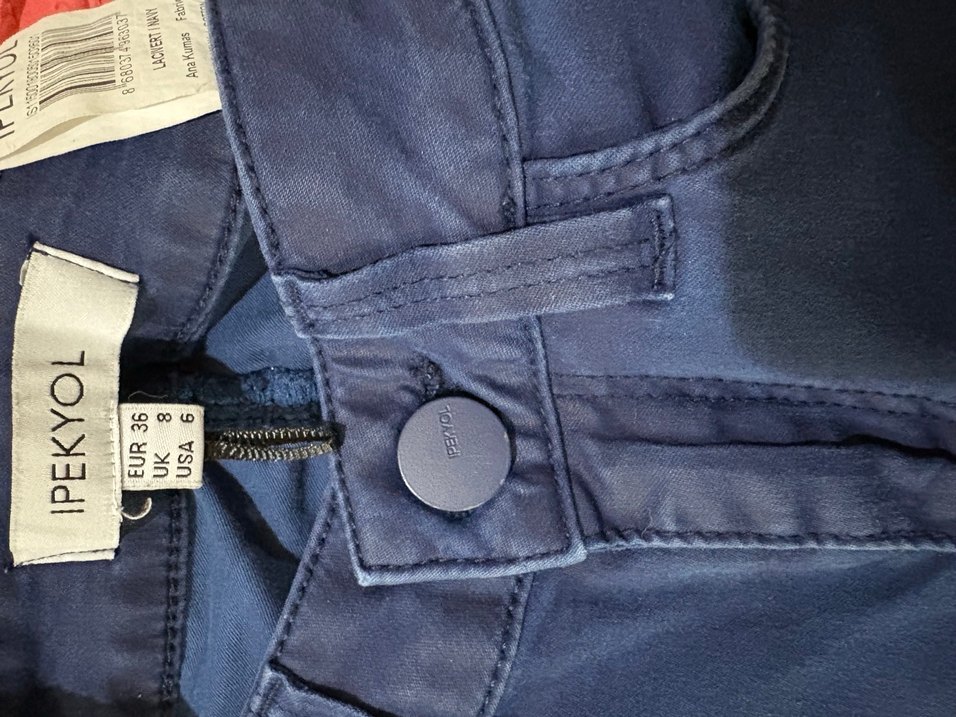 İpekyol Lacivert Düğmeli Mumlu Pantolon - Görsel 4