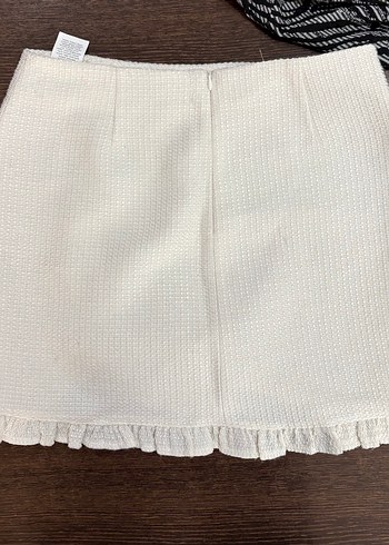 Koton Beyaz Mini Tüvit Etek Fırfırlı - Görsel 4