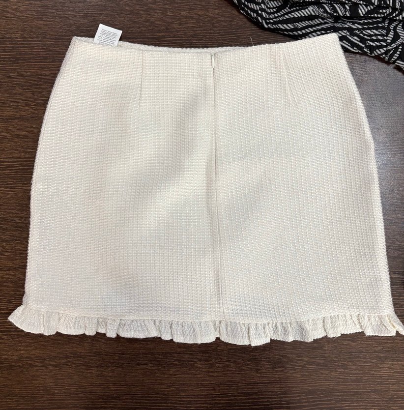 Koton Beyaz Mini Tüvit Etek Fırfırlı - Görsel 4