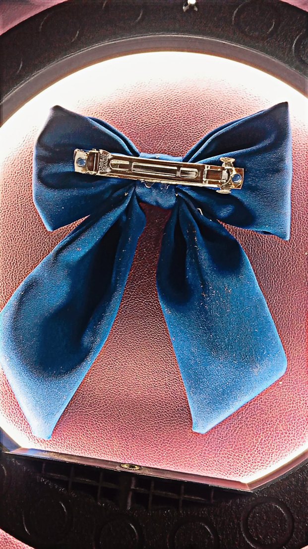 Parlak Mavi Fiyonk Saç Aksesuarı - Görsel 2