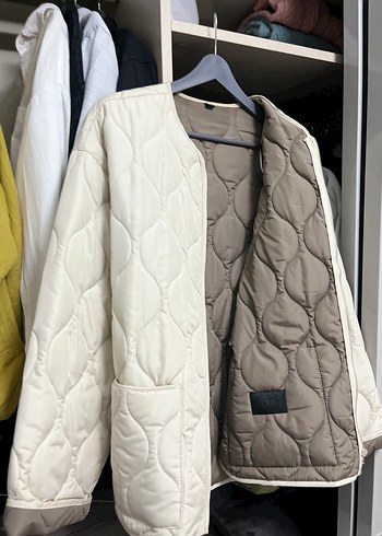 Zara Düğmeli Beyaz Kadın Midi Ceket