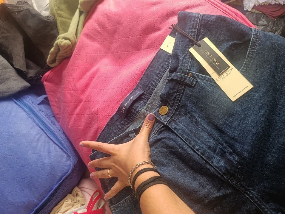 erkek Lacivert Rahat Kesim Midi Kot Pantolon - Görsel 3