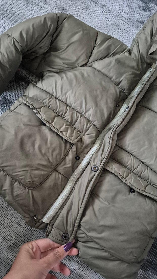 Gri Erkek Çocuk Kapüşonlu Kaban - Görsel 2