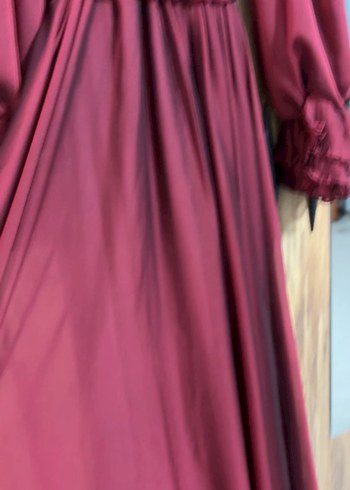 38 Beden bordo Renk Bordo Tesettür Elbise