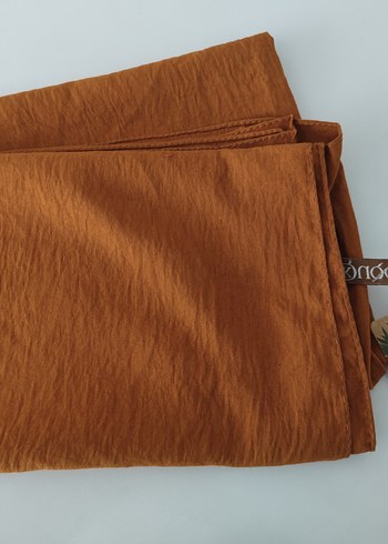 Kadın Kahverengi Saten Şal - Görsel 2