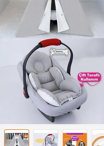 Gri Bebek Oto Koltuğu ve örtüsü - Görsel 4