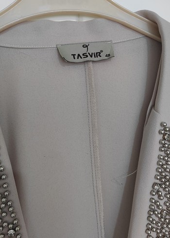 Bej Uzun Kollu Kemerli Kadın Abiye Elbise - Görsel 4