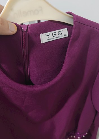 Bordo İşlemeli Uzun Kadın Elbise - Görsel 4