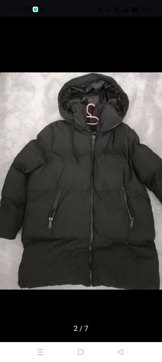 Siyah Kapüşonlu Rahat Kadın Kış Montu - Görsel 2