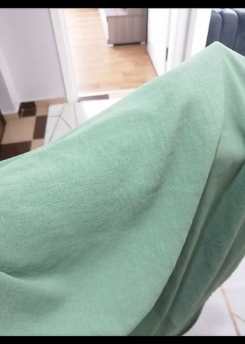 Uzun Yeşil Salaş Elbise - Görsel 2