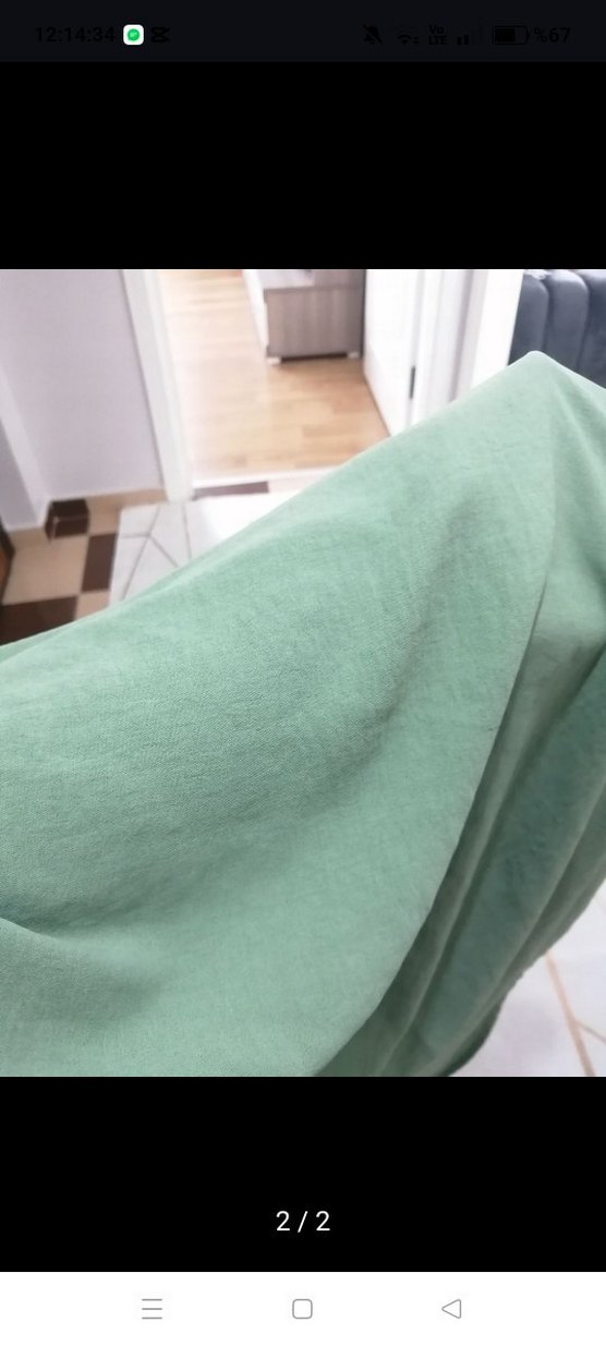 Uzun Yeşil Salaş Elbise - Görsel 2