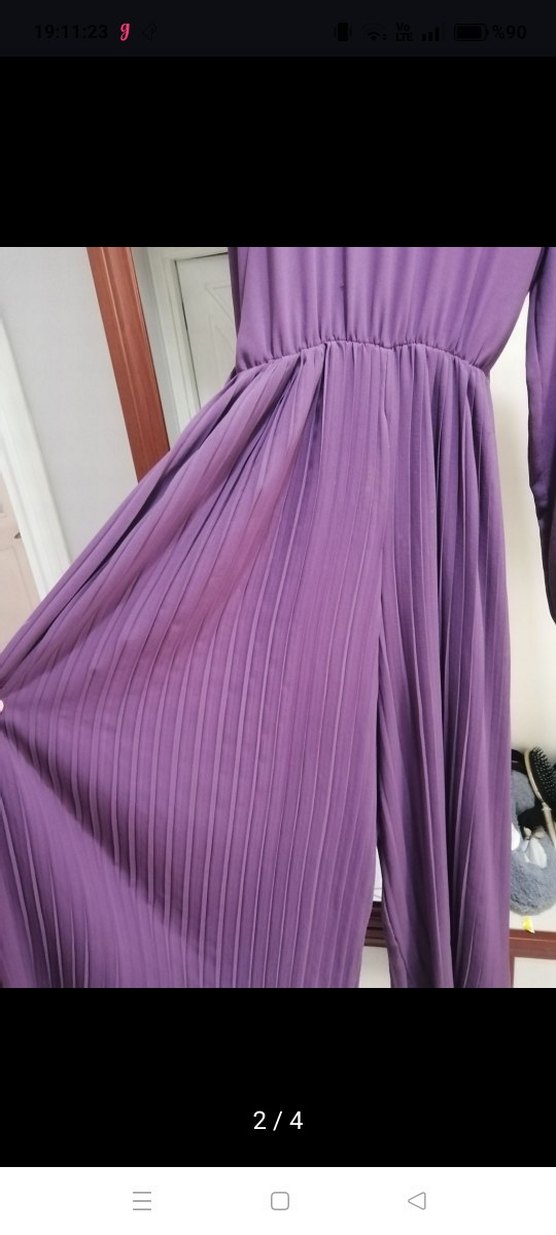 Uzun Kollu Mor Piliseli Uzun tulum - Görsel 2