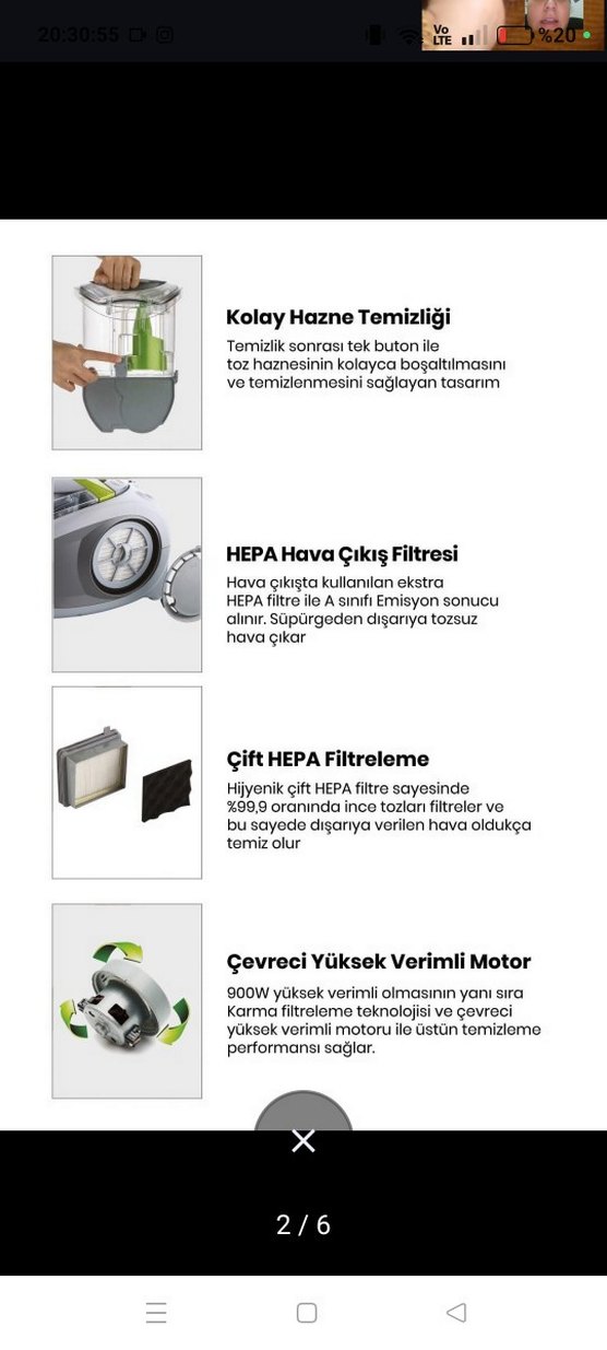 Goldmaster Çift HEPA Filtreli 2L Toz Hazneli Elektrikli Süpürge - Görsel 2