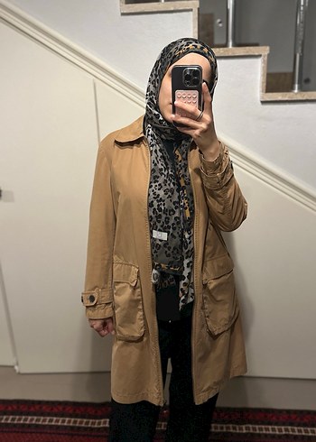 Koyu Camel Renkli Midi Kadın Trençkot - Görsel 4