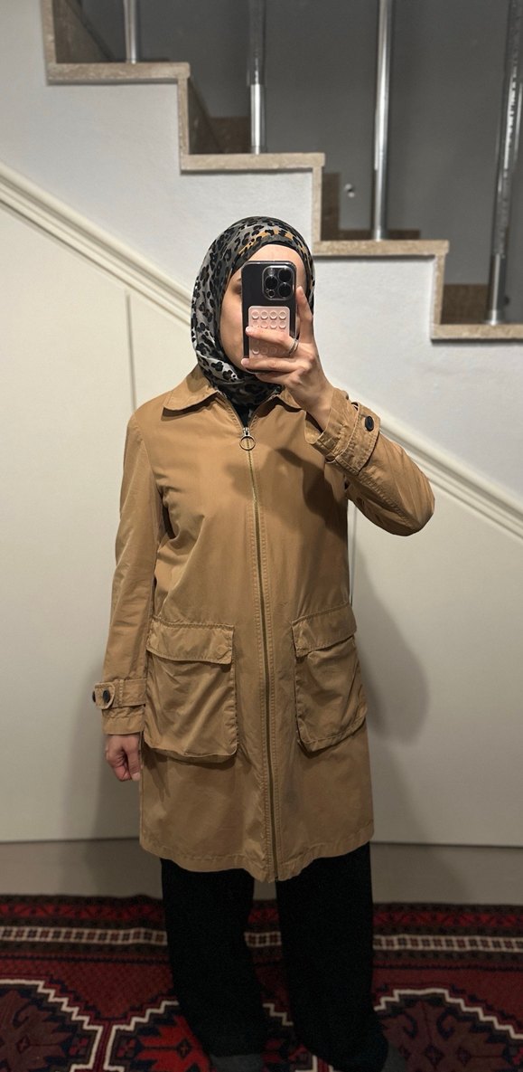 Koyu Camel Renkli Midi Kadın Trençkot - Görsel 3