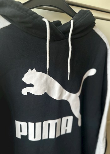 Puma Siyah Kapüşonlu Midi Sweatshirt - Görsel 3